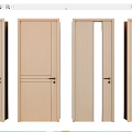 Modern Wooden Swing Doors With Various Panel Designs And Glass Inserts 3d model