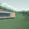 Hillside Detached Villa With Modern Wooden Exterior Large Windows And Terrace In Green Surroundings