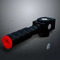 Black Mechanical Equipment Component With Red Cylindrical End And Industrial Metal Structure 3d model