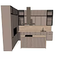 Modern Kitchen Interior With Stylish Cabinets Wooden Island And Range Hood