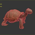 Green Turtle With Brown Carapace 3D Sculpture Figure Standing On Dark Surface