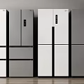 Modern Refrigerators and Freezers with Multiple Styles in White and Gray 3d model