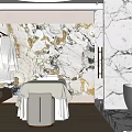 Elegant Beauty Spa Room With Wooden Walls Marble Decor Treatment Bed Robe And Green Plant
