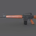 Classic Military Rifle With Wooden Stock Handguard And Black Metal Barrel Magazine