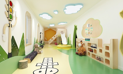 Modern Kindergarten Activity Space 3d model