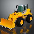 Yellow Heavy Duty Construction Loader With Large Front Bucket And Black Tires