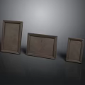 Set of Three Wooden Photo Frames in Different Sizes for Home Decor