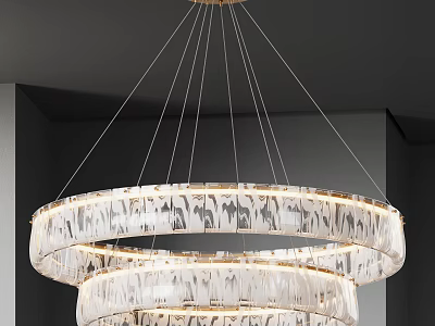 Elegant Modern Crystal Chandelier With Multi Layered Circular Design For Interior 3d model