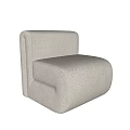 Modern Single Sofa With Light Gray Textured Fabric And Sleek Ergonomic Design 3d model