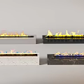 Modern Fireplace Interior Design With Marble Metal Bases And Colorful Flames