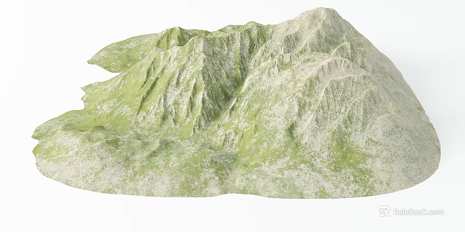 Lush Garden Landscape Design With Rolling Green Mountain Terrain And Natural Vegetation 3d model 