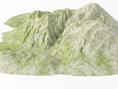 Lush Garden Landscape Design With Rolling Green Mountain Terrain And Natural Vegetation 3d model