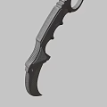 Karambit Knife With Red Sharp Blade And Black Ergonomic Handle Design 3d model