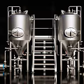 Industrial Equipment Stainless Steel Fermentation Tanks With Metal Stairs Piping And Pumps For Industrial Production