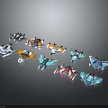 Vibrant Colorful Spacecraft Models Collection Showcasing Space And Astronomy Exploration Themes