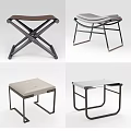 Different Styles of Modern Stools with Metal Frames and Upholstered Seats