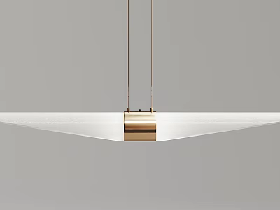 Modern Long Strip Chandelier With Metal Accent And White Frosted Glass Shade 3d model