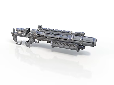 Futuristic Sci Fi Weapon With Metallic Barrel Intricate Mechanical Details And Design 3d model