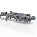 Futuristic Sci Fi Weapon With Metallic Barrel Intricate Mechanical Details And Design