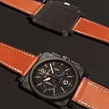 Stylish Daily Use Watches With Orange Leather Straps And Black Dials