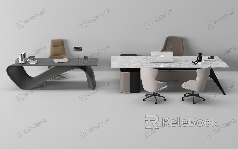 modern office desk and chair model