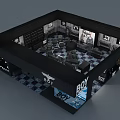 BOY LONDON Exhibition Booth With Black Exterior And Large Screen 3d model