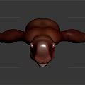 Red Gorilla Game Movie Character With Cartoon 3D Model Smiling Expression And White Belly