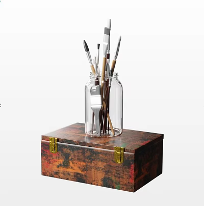 Modern pen holder brush 3d model