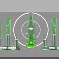 Tsingtao Beer Exhibition Display Stand With Central Bottle And Surrounding Pillars
