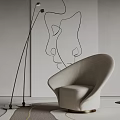 Modern Single Sofa Floor Lamp 3d model