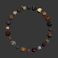Game And Movie Character Heads With Various Hairstyles And Different Colors In Circular Arrangement