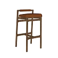 Modern Wooden Bar Stools With Brown Leather Seats And Stylish Frame Design