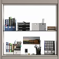 Folder Stationery Office Supplies Storage Rack File Box Folder File Basket Pen Holder Calculator 3d model