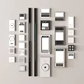 Modern Home Control Switches And Panels With Various Designs And Styles 3d model