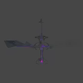Game Movie Character Purple Black Mechanical Dragon With Sharp Structures And Glowing Eyes