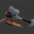 Ornate Flame Decorated Metal Axe Weapon With Wrapped Handle And Sharp Bladed Design