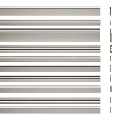 Horizontal And Vertical Decorative Lines In Modern Sleek Metallic Design Elements 3d model