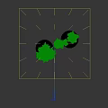 Three Trees with Yellow Leaves and Slender Trunks in Circular Planting Areas with Grass