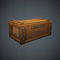 Wooden Cargo Crate With Metal Clasps Marked Cargo Type 1.5 Ton X 20
