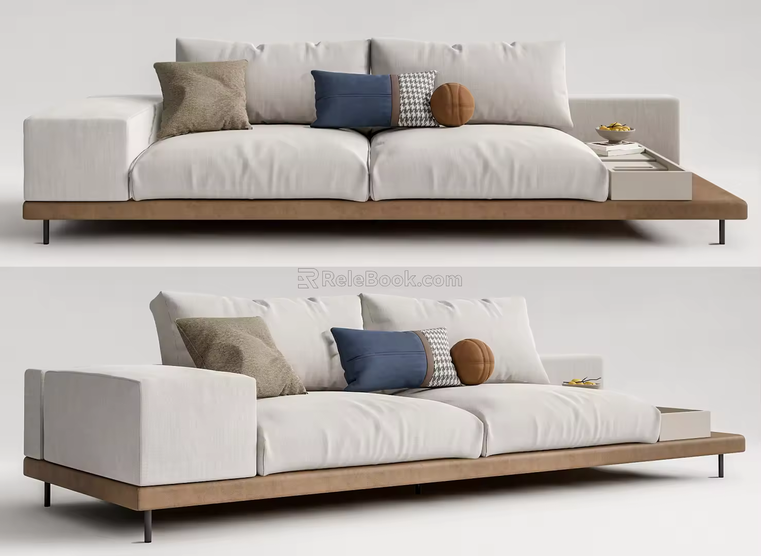 modern double sofa fabric double sofa 3d model