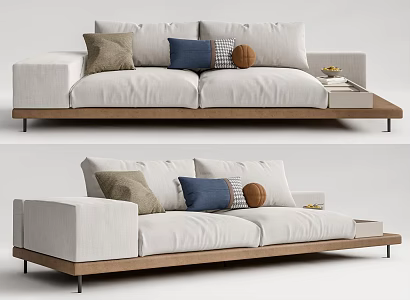 modern double sofa fabric double sofa 3d model