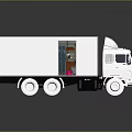 White Box Truck With Open Door And Interior Shelves 3D Model Design