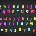 Vibrant Colorful Decorative Alphabet Letters Numbers Ornament Set for Home Decor