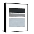 Abstract Paintings With Gray Blue Color Blocks In Black Frames Hanging On Wall 3d model