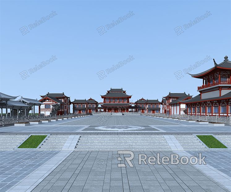 Chinese ancient building Chang'an Datang realm model