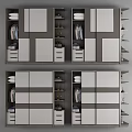 Sleek Modern Wardrobe Interior Design With Multiple Compartments Drawers And Hanging Rods 3d model