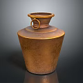Handcrafted Bronze Sculpture Pottery Jar With Ring Handle Textured Surface And Smooth Finish