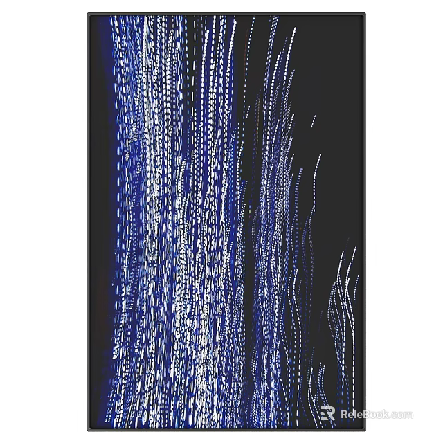 Modern Blue And White Hanging Decorative Lights With Flowing String Design 3d model 