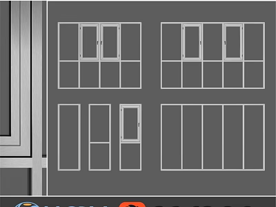 Various Casement Window Designs With Frame Structures And Installation Features 3d model