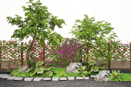 Modern Vine Climbing Plant Campsis Morning glory Landscape Model Tree 3d model